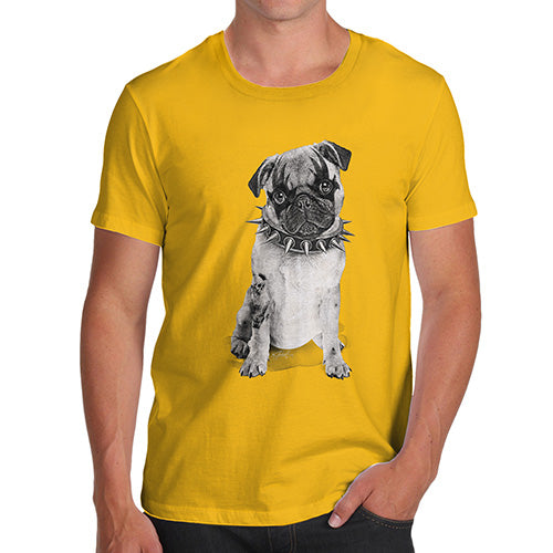 Funny T Shirts For Men Punk Pug Men's T-Shirt Medium Yellow