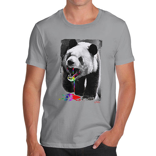 Funny Gifts For Men Angry Rainbow Panda Men's T-Shirt Medium Light Grey