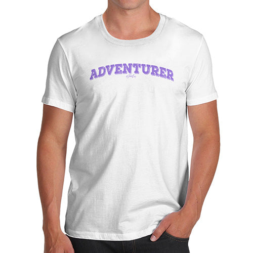Funny T-Shirts For Guys Adventurer Men's T-Shirt Small White