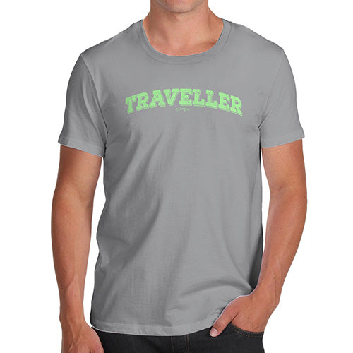 Mens Novelty T Shirt Christmas Traveller Men's T-Shirt X-Large Light Grey