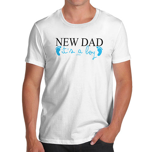 Funny Mens Tshirts New Dad Boy Men's T-Shirt X-Large White
