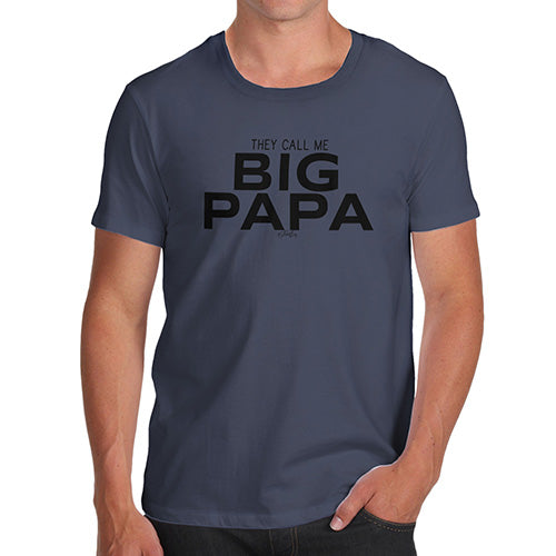 Mens Novelty T Shirt Christmas Big Papa Men's T-Shirt X-Large Navy