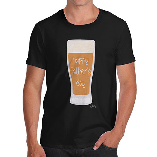 Funny Mens T Shirts Happy Father's Day Beer Men's T-Shirt X-Large Black