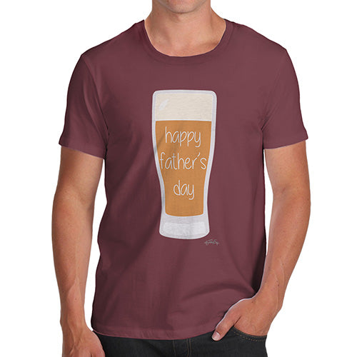 Funny T Shirts For Dad Happy Father's Day Beer Men's T-Shirt X-Large Burgundy