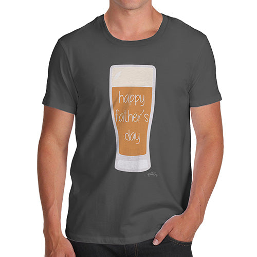 Funny T Shirts For Men Happy Father's Day Beer Men's T-Shirt X-Large Dark Grey