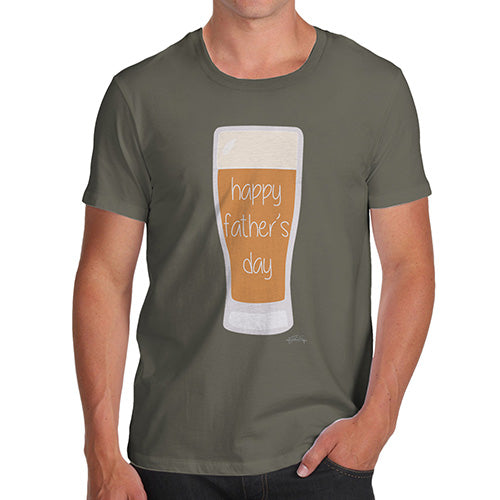 Funny Tshirts For Men Happy Father's Day Beer Men's T-Shirt X-Large Khaki