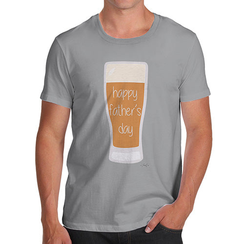 Funny Tshirts For Men Happy Father's Day Beer Men's T-Shirt X-Large Light Grey