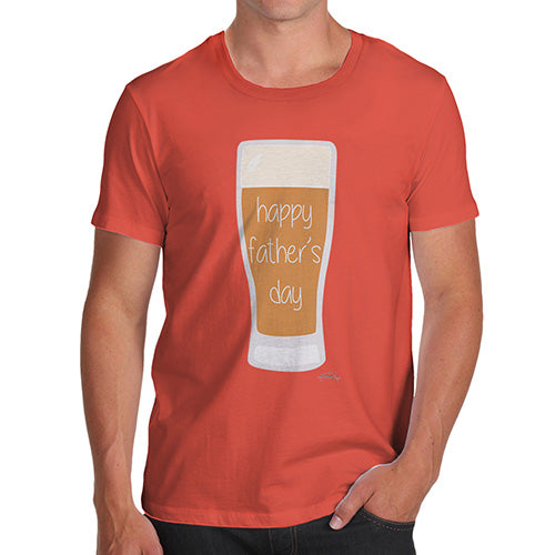 Funny Tee For Men Happy Father's Day Beer Men's T-Shirt X-Large Orange