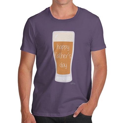 Funny Gifts For Men Happy Father's Day Beer Men's T-Shirt X-Large Plum