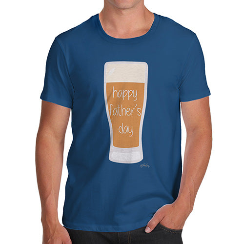 Mens Novelty T Shirt Christmas Happy Father's Day Beer Men's T-Shirt X-Large Royal Blue