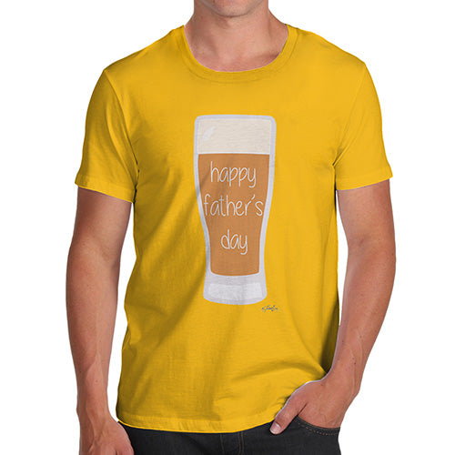 Funny T-Shirts For Men Sarcasm Happy Father's Day Beer Men's T-Shirt X-Large Yellow