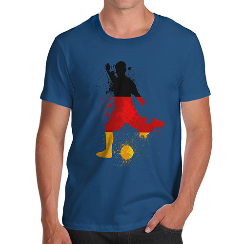 Funny T Shirts For Men Football Soccer Silhouette Germany Men's T-Shirt Small Royal Blue