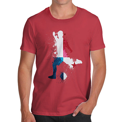 Funny Tshirts For Men Football Soccer Silhouette Panama Men's T-Shirt Medium Red