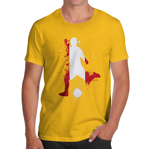 Novelty Tshirts Men Funny Football Soccer Silhouette Peru Men's T-Shirt Medium Yellow