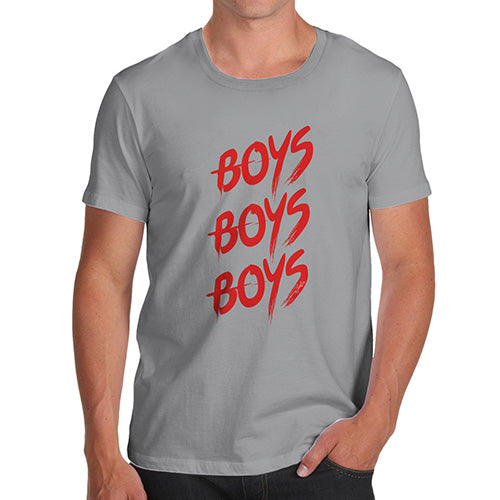 Mens Novelty T Shirt Christmas Boys Boys Boys Men's T-Shirt Medium Light Grey