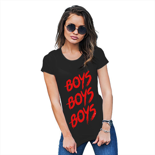Womens Funny Tshirts Boys Boys Boys Women's T-Shirt Large Black