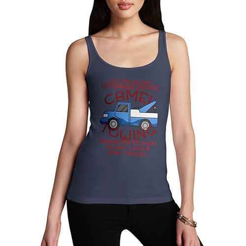 Funny Tank Tops For Women Camel Towing Women's Tank Top Small Navy