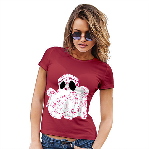 Funny T-Shirts For Women Floral Ghost Women's T-Shirt X-Large Red