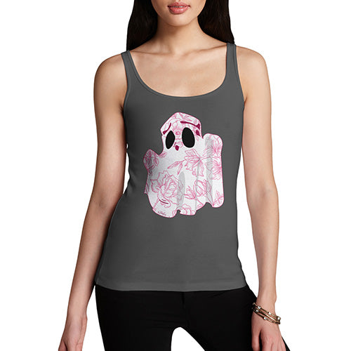 Funny Tank Tops For Women Floral Ghost Women's Tank Top Large Dark Grey
