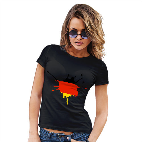 Womens Funny T Shirts Germany Splat Women's T-Shirt Large Black