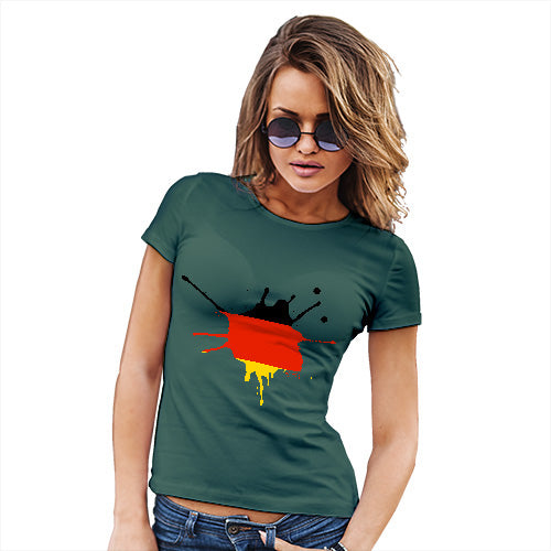Funny Gifts For Women Germany Splat Women's T-Shirt Small Bottle Green