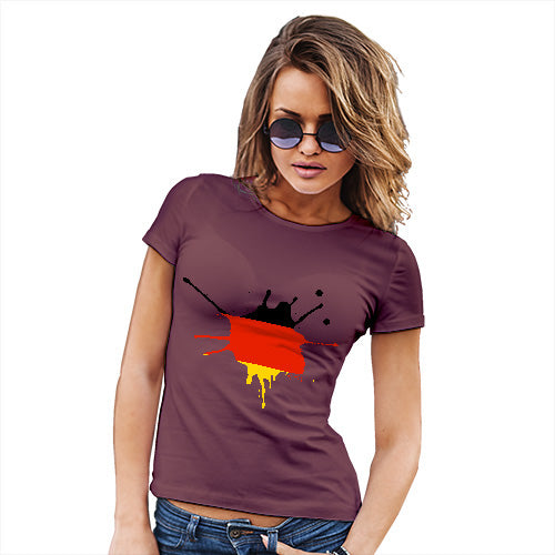 Funny T Shirts For Mom Germany Splat Women's T-Shirt Small Burgundy