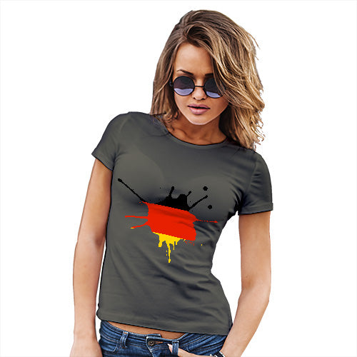 Womens Funny T Shirts Germany Splat Women's T-Shirt Large Khaki