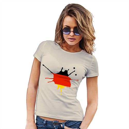 Womens Funny T Shirts Germany Splat Women's T-Shirt Medium Natural