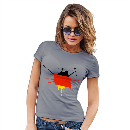 Funny Tshirts For Women Germany Splat Women's T-Shirt X-Large Light Grey