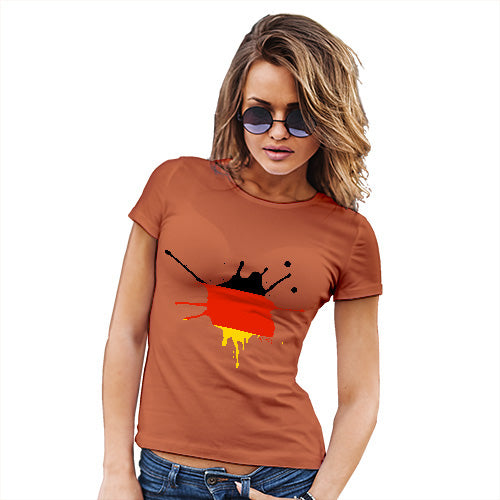 Funny T Shirts For Women Germany Splat Women's T-Shirt Medium Orange