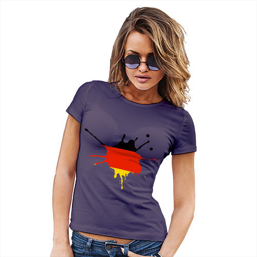 Womens Funny Sarcasm T Shirt Germany Splat Women's T-Shirt X-Large Plum