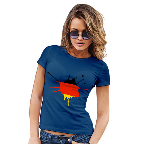 Womens Novelty T Shirt Germany Splat Women's T-Shirt Medium Royal Blue