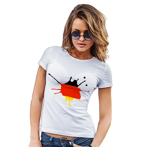 Womens Novelty T Shirt Germany Splat Women's T-Shirt X-Large White