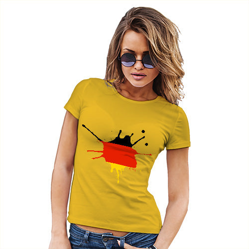 Novelty Gifts For Women Germany Splat Women's T-Shirt X-Large Yellow