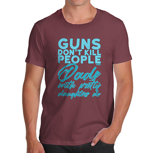 Funny Tee For Men Guns Don't Kill People Men's T-Shirt Large Burgundy