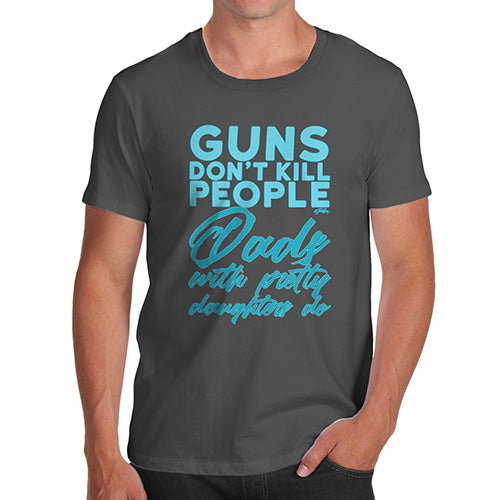 Funny Tee For Men Guns Don't Kill People Men's T-Shirt Large Dark Grey