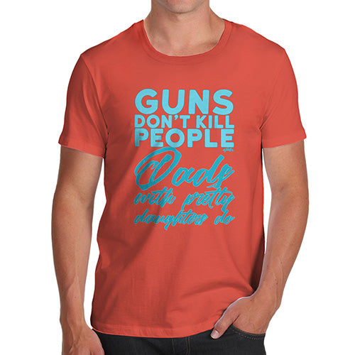 Novelty Tshirts Men Funny Guns Don't Kill People Men's T-Shirt X-Large Orange