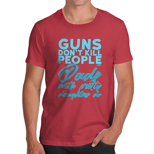Funny T-Shirts For Guys Guns Don't Kill People Men's T-Shirt Small Red