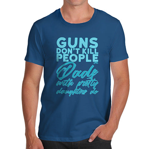 Funny Tee For Men Guns Don't Kill People Men's T-Shirt Medium Royal Blue