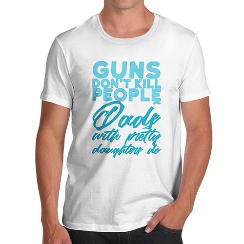 Funny Mens Tshirts Guns Don't Kill People Men's T-Shirt Medium White