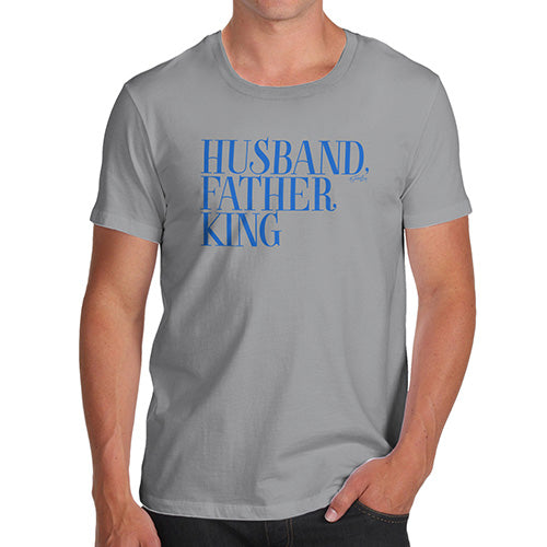 Mens T-Shirt Funny Geek Nerd Hilarious Joke Husband Father King Men's T-Shirt Small Light Grey