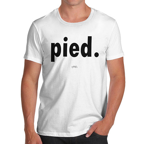 Mens T-Shirt Funny Geek Nerd Hilarious Joke Pied Men's T-Shirt Medium White