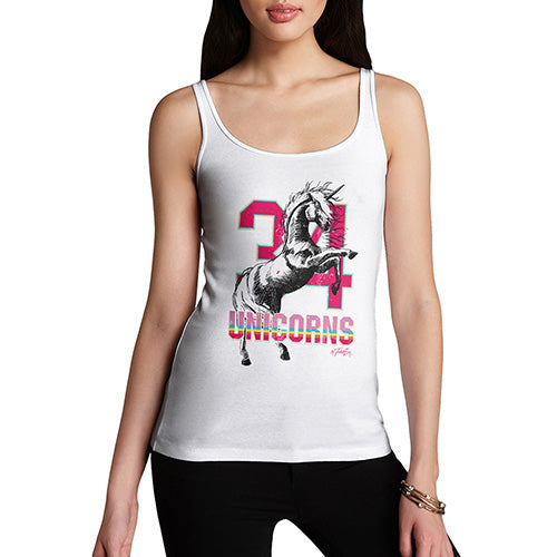 Funny Gifts For Women 34 Unicorns Women's Tank Top Large White