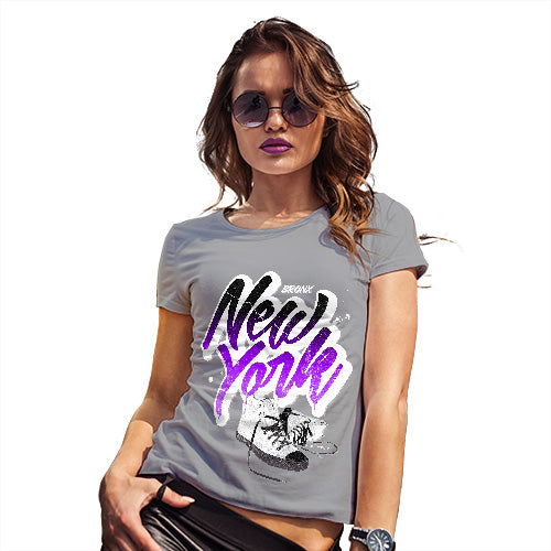 Funny T Shirts For Mom Bronx New York Sneakers Women's T-Shirt X-Large Light Grey