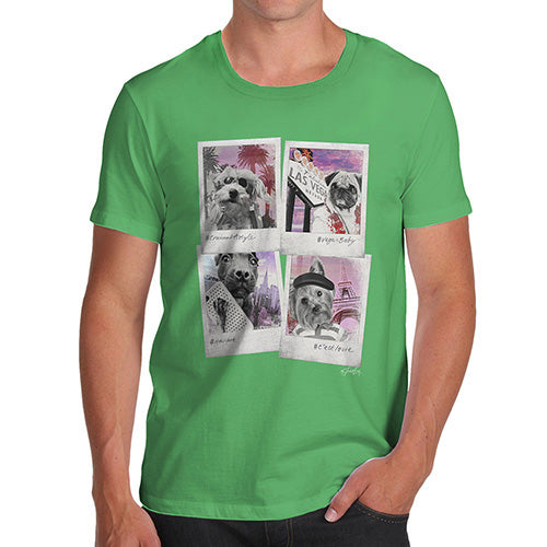 Funny Gifts For Men Dogs On Holiday Men's T-Shirt Small Green
