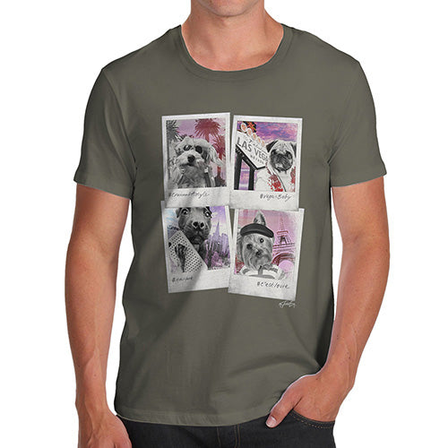 Mens T-Shirt Funny Geek Nerd Hilarious Joke Dogs On Holiday Men's T-Shirt Large Khaki