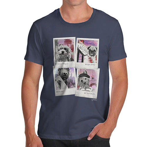Mens Humor Novelty Graphic Sarcasm Funny T Shirt Dogs On Holiday Men's T-Shirt Medium Navy