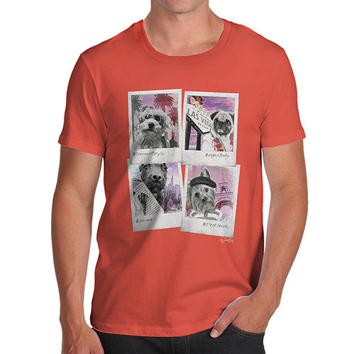 Funny Gifts For Men Dogs On Holiday Men's T-Shirt Large Orange