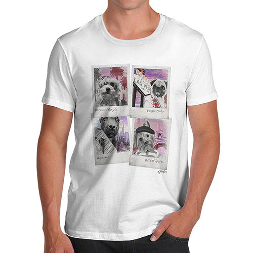Mens T-Shirt Funny Geek Nerd Hilarious Joke Dogs On Holiday Men's T-Shirt Medium White