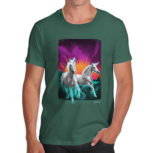 Funny Gifts For Men Virtual Reality Unicorns Men's T-Shirt Small Bottle Green
